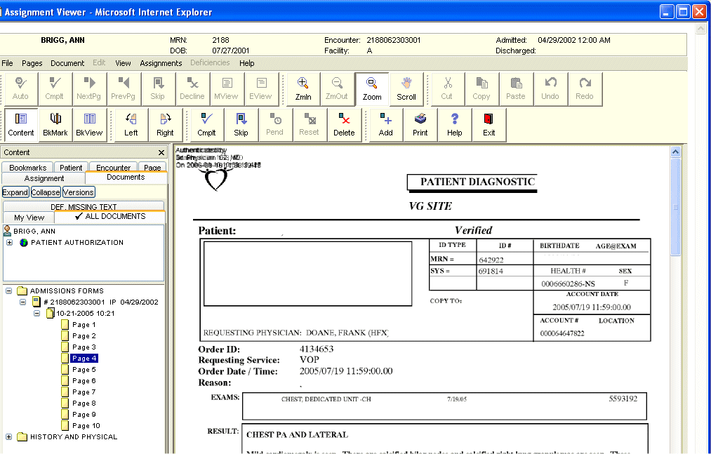 Assignment with linked document