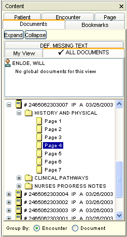 Content panel